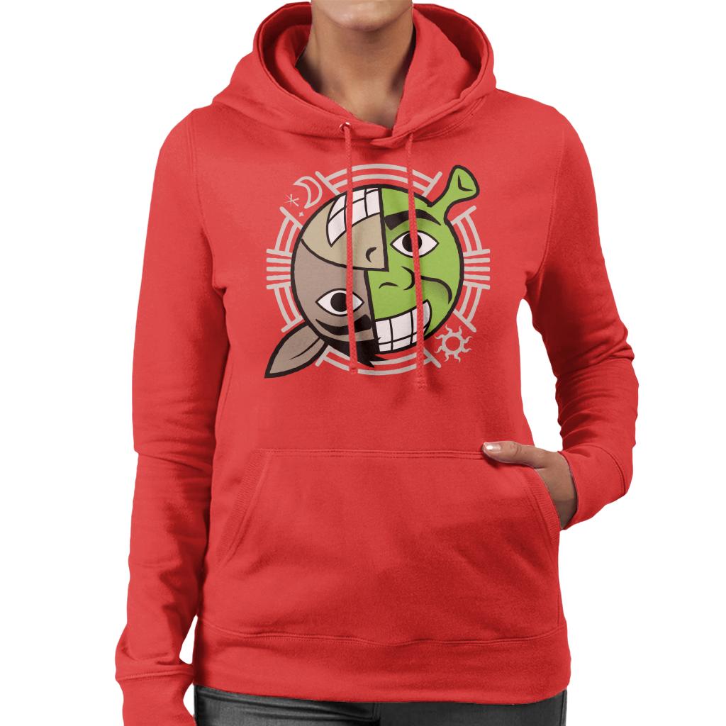 Shrek And Donkey Smiling Character Heads Women's Hooded Sweatshirt-ALL + EVERY