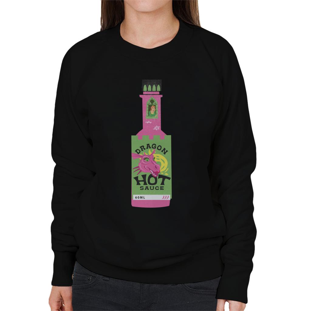 Shrek Dragon Hot Sauce Fiona In The Tallest Tower Women's Sweatshirt-ALL + EVERY