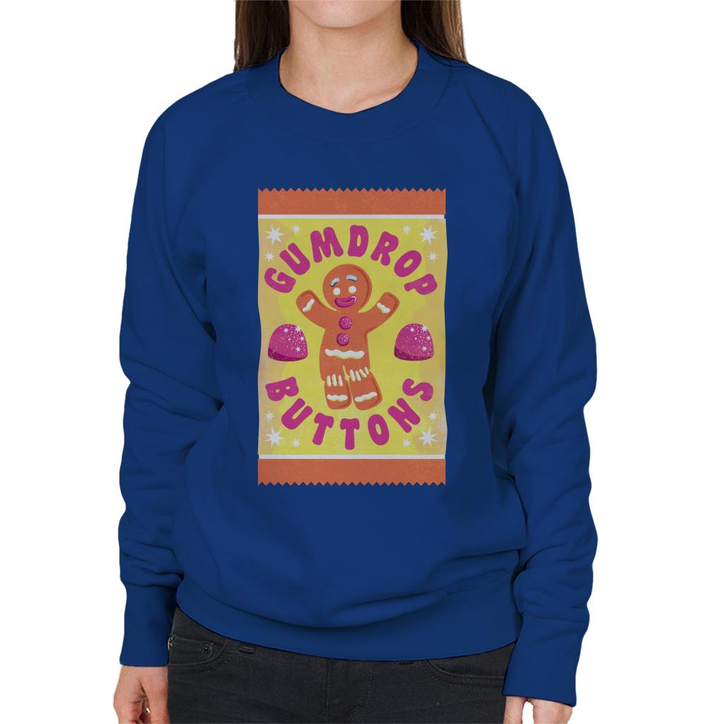 Shrek Gingerbread Man Gumdrop Buttons Women's Sweatshirt-ALL + EVERY