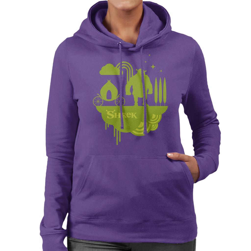 Shrek Silhouette Women's Hooded Sweatshirt-ALL + EVERY
