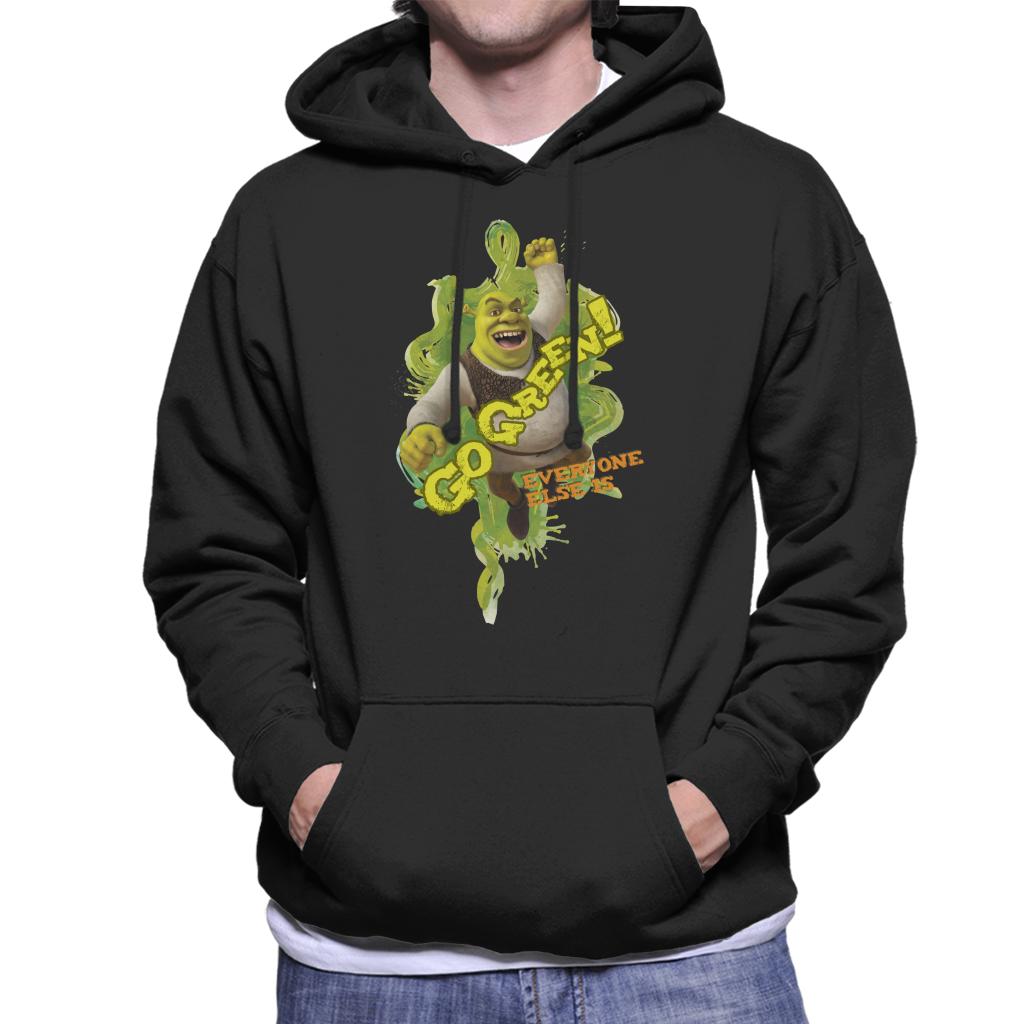 Shrek Go Green Everyone Else Is Men's Hooded Sweatshirt-ALL + EVERY