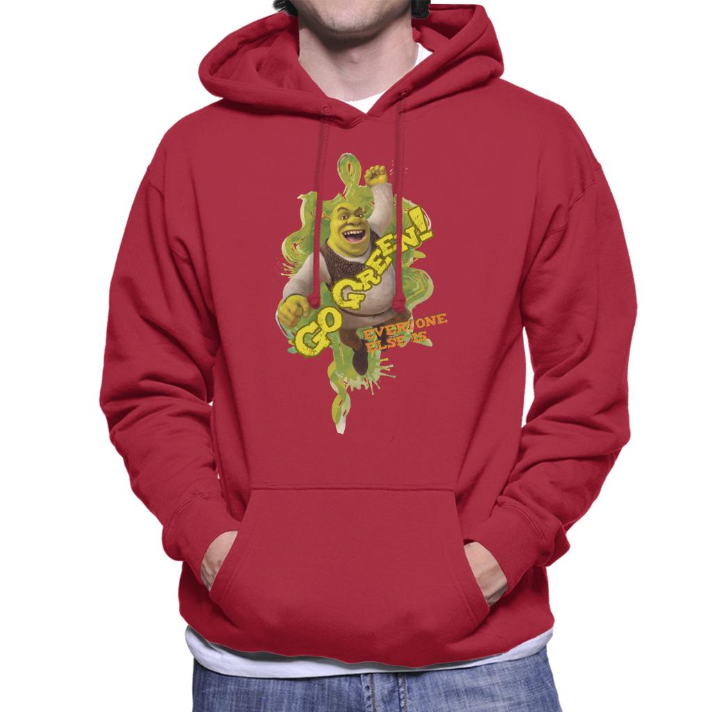 Shrek Go Green Everyone Else Is Men's Hooded Sweatshirt-ALL + EVERY