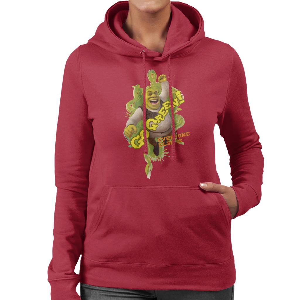 Shrek Go Green Everyone Else Is Women's Hooded Sweatshirt-ALL + EVERY