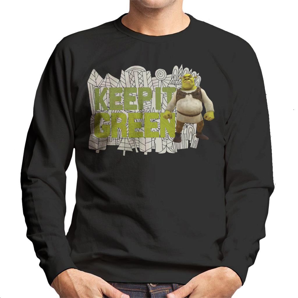 Shrek Keep It Green Men's Sweatshirt-ALL + EVERY