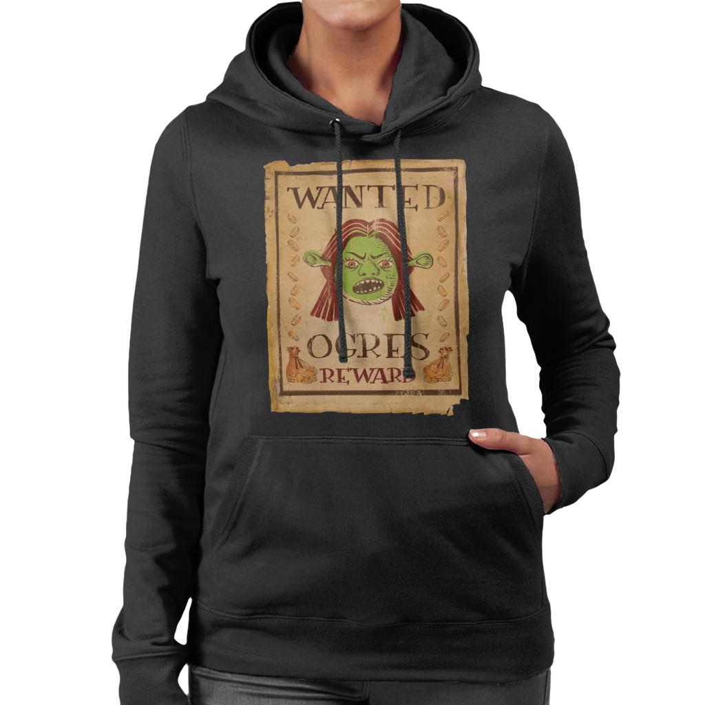 Shrek Princess Fiona Wanted Ogres Reward Women's Hooded Sweatshirt-ALL + EVERY