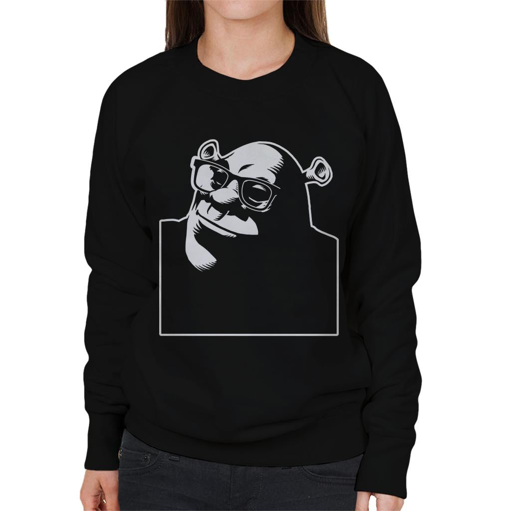 Shrek Wearing Glasses Silhouette Women's Sweatshirt-ALL + EVERY