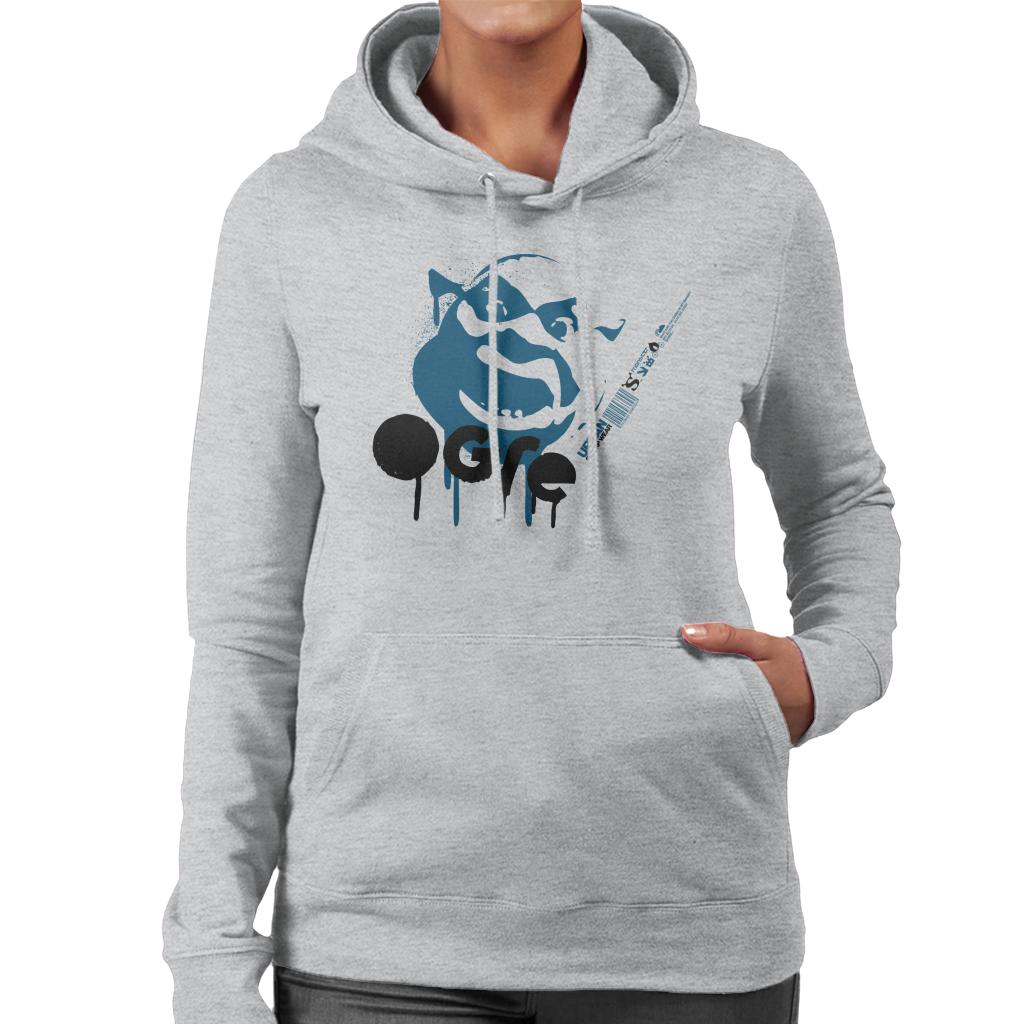 Shrek Blue Ogre Silhouette Women's Hooded Sweatshirt-ALL + EVERY