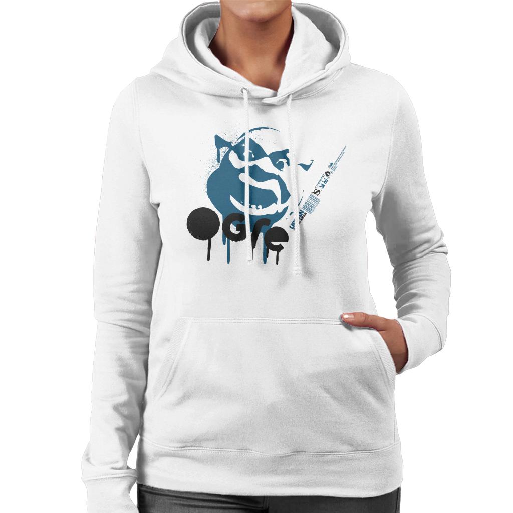 Shrek Blue Ogre Silhouette Women's Hooded Sweatshirt-ALL + EVERY