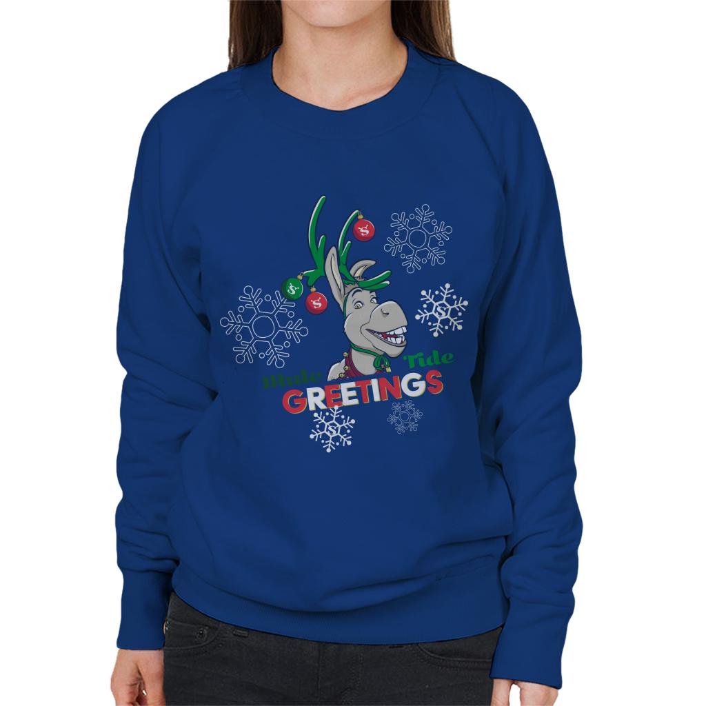 Shrek Christmas Donkey Mule Tide Greetings Women's Sweatshirt-ALL + EVERY