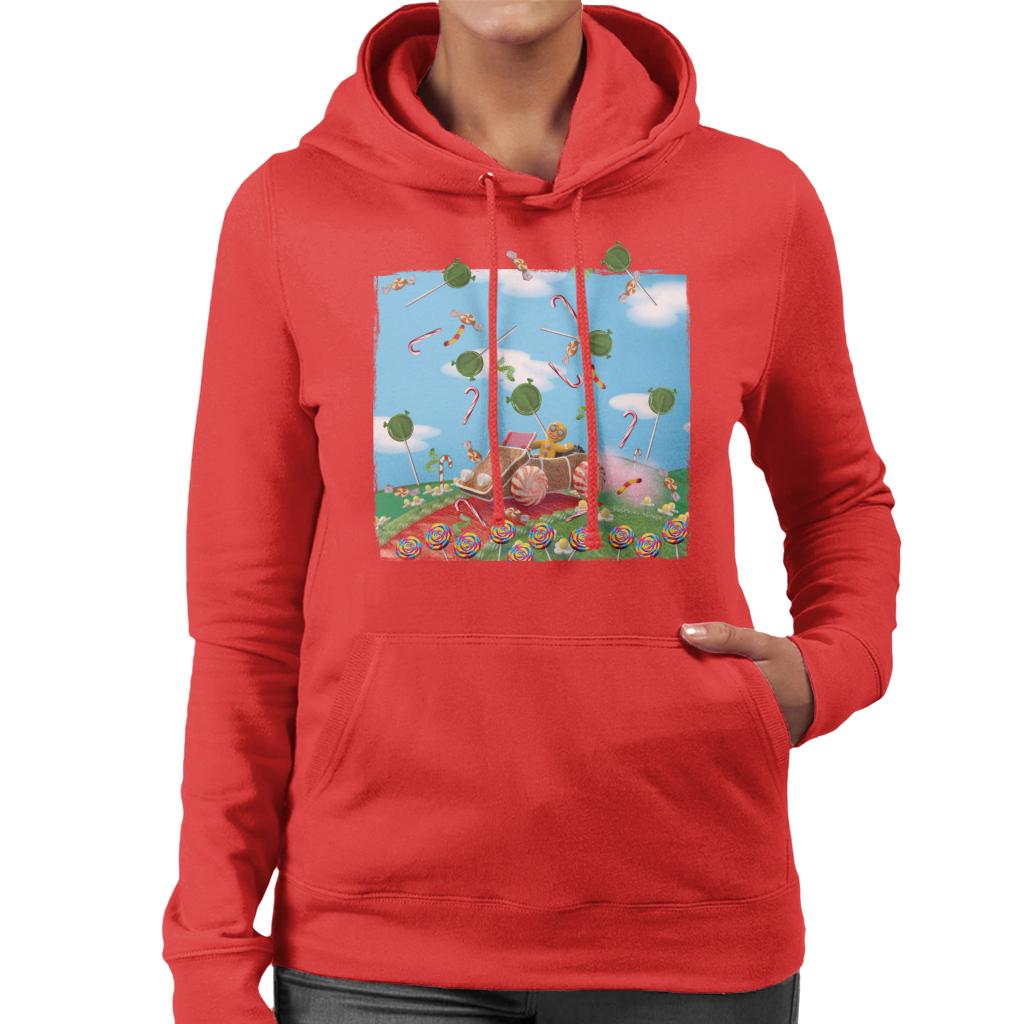 Shrek Christmas Gingerbread Man Raining Sweets Women's Hooded Sweatshirt-ALL + EVERY