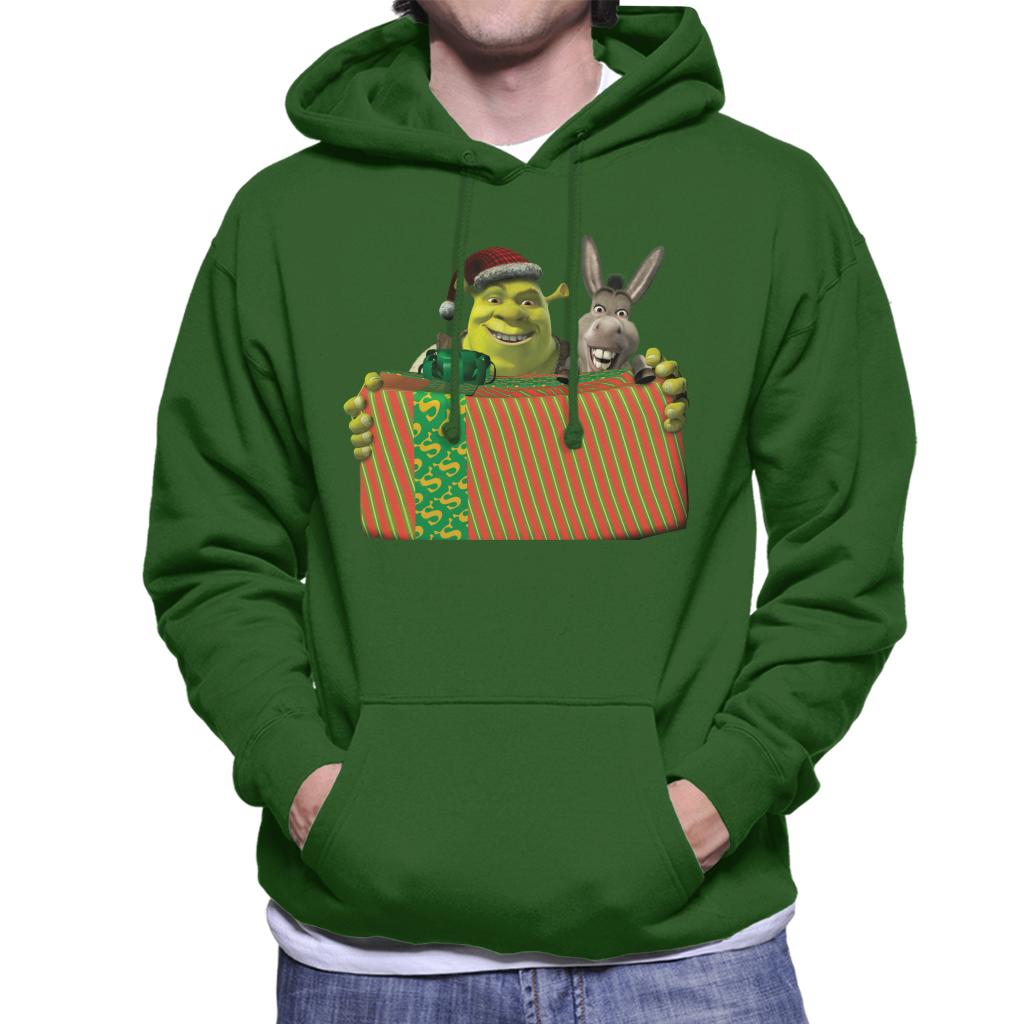 Shrek Christmas Shrek And Donkey Festive Box Men's Hooded Sweatshirt ...