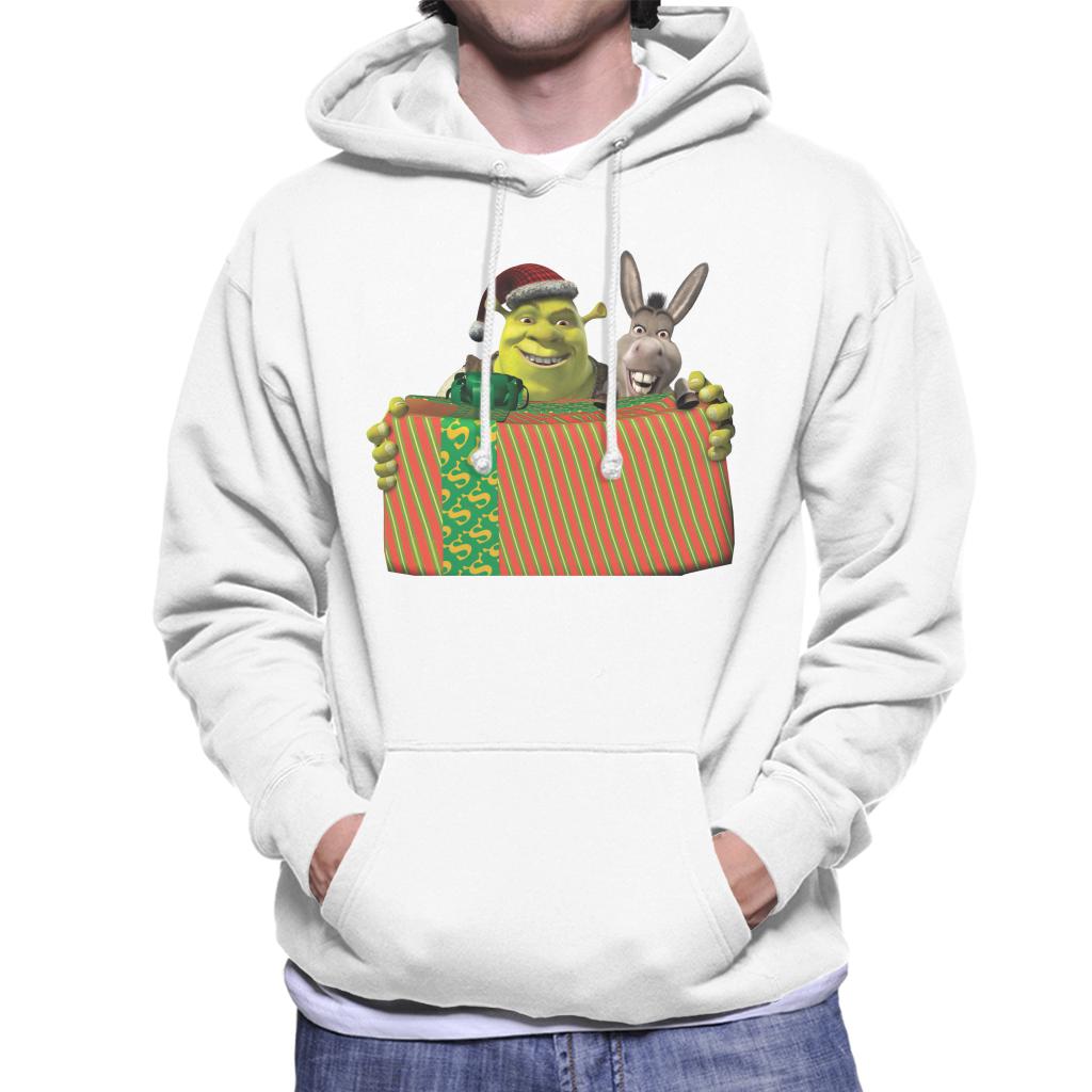 Shrek Christmas Shrek And Donkey Festive Box Men's Hooded Sweatshirt-ALL + EVERY