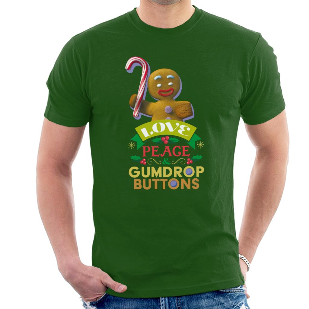 Shrek Christmas Gingerbread Man Love Peace Gumdrop Buttons Men's T-Shirt-ALL + EVERY