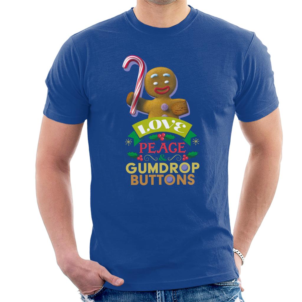 Shrek Christmas Gingerbread Man Love Peace Gumdrop Buttons Men's T-Shirt-ALL + EVERY