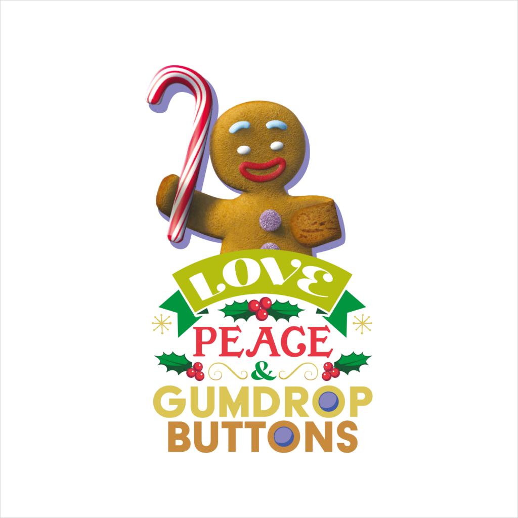 Shrek Christmas Gingerbread Man Love Peace Gumdrop Buttons Women's Sweatshirt-ALL + EVERY