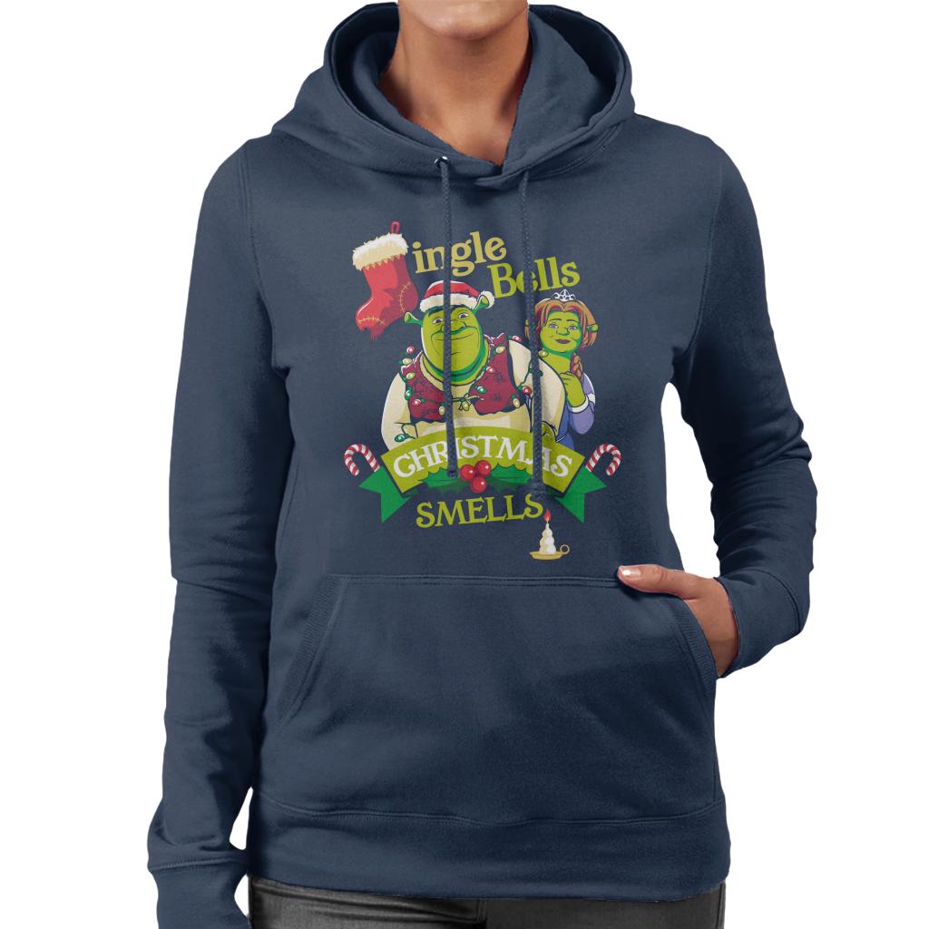 Shrek Christmas Jingle Bells Christmas Smells Women's Hooded Sweatshirt-ALL + EVERY