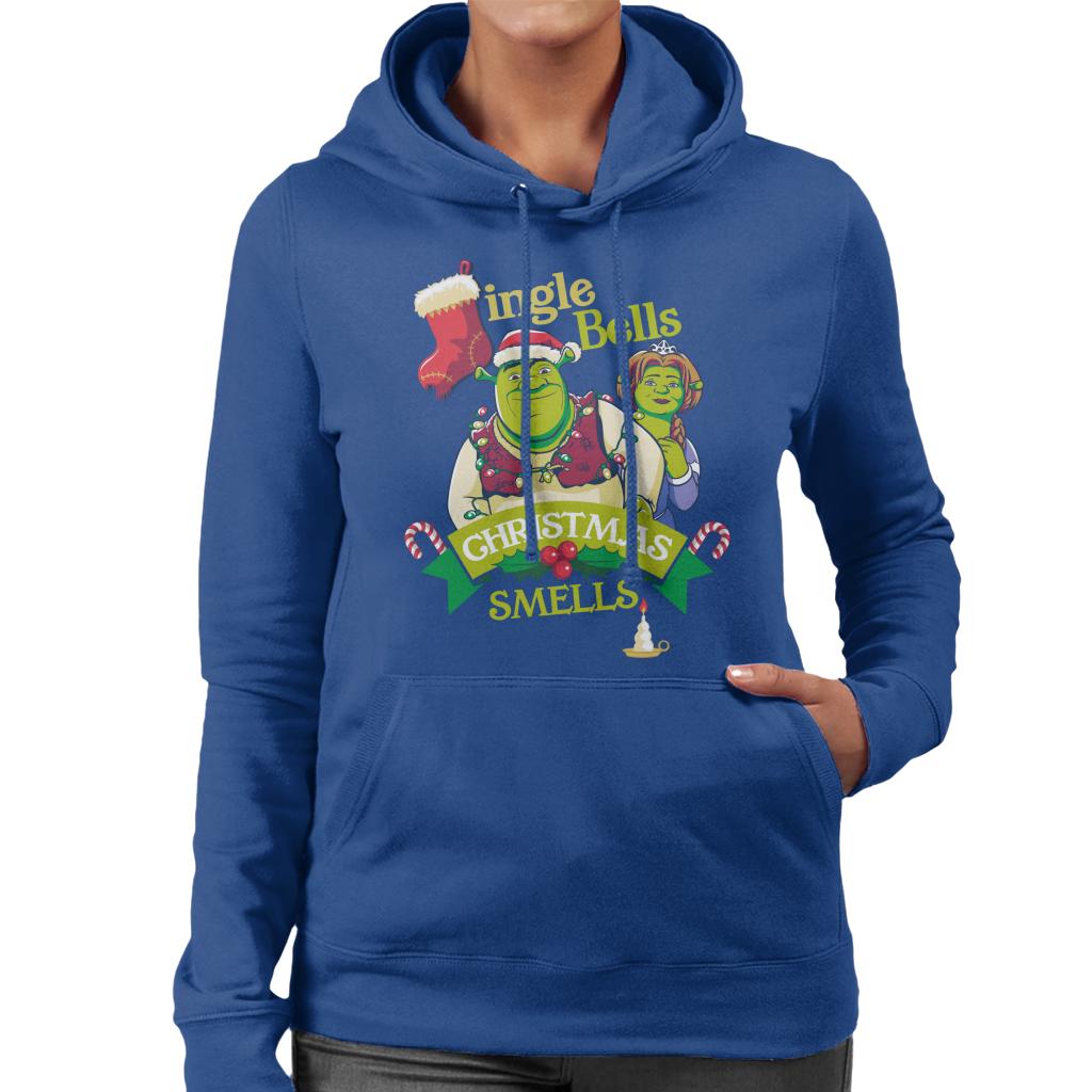 Shrek Christmas Jingle Bells Christmas Smells Women's Hooded Sweatshirt-ALL + EVERY