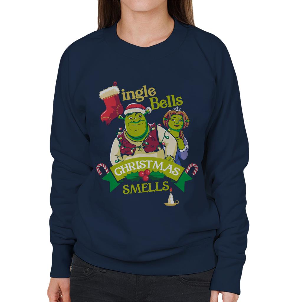 Shrek Christmas Jingle Bells Christmas Smells Women's Sweatshirt-ALL + EVERY