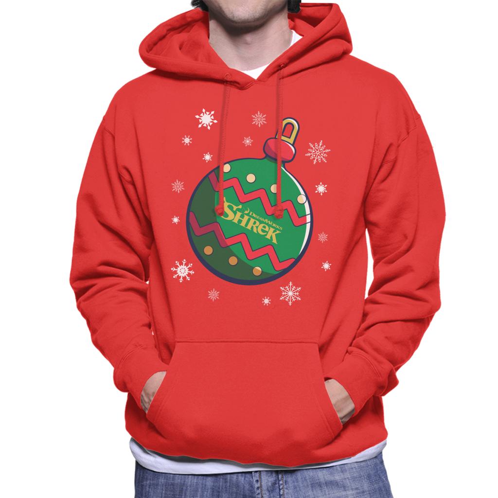 Shrek Christmas Festive Bauble Winter Snowflakes Men's Hooded Sweatshirt-ALL + EVERY