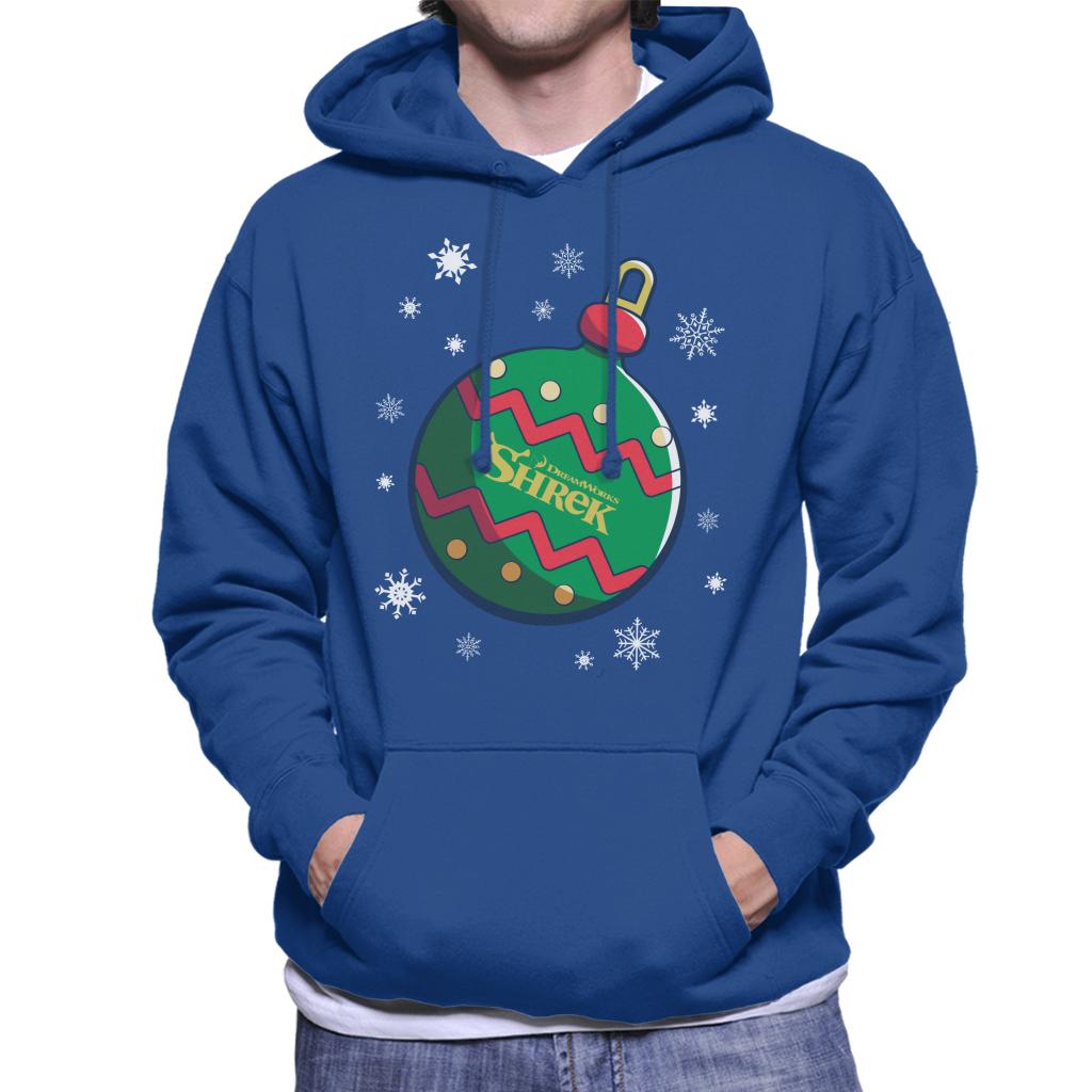 Shrek Christmas Festive Bauble Winter Snowflakes Men's Hooded Sweatshirt-ALL + EVERY