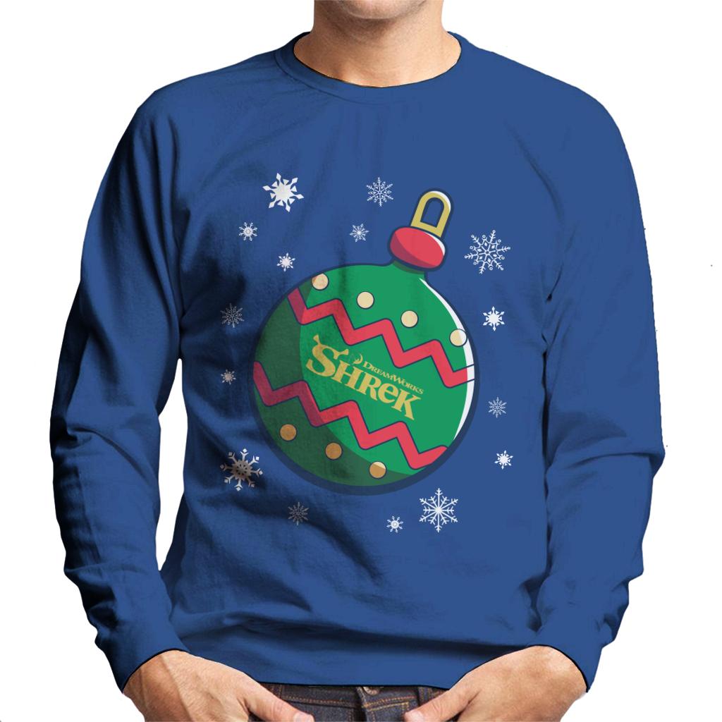 Shrek Christmas Festive Bauble Winter Snowflakes Men's Sweatshirt-ALL + EVERY