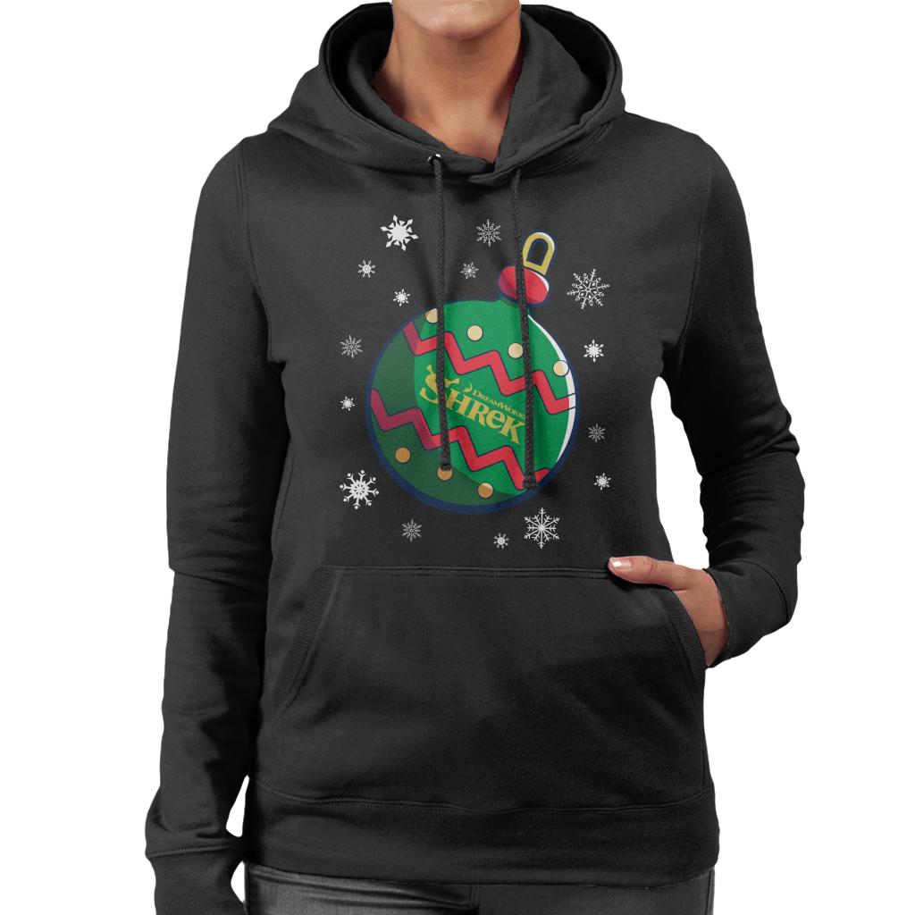 Shrek Christmas Festive Bauble Winter Snowflakes Women's Hooded Sweatshirt-ALL + EVERY