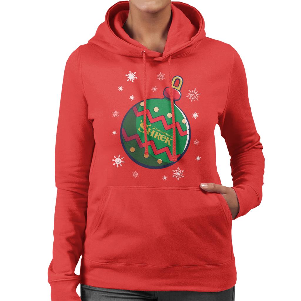 Shrek Christmas Festive Bauble Winter Snowflakes Women's Hooded Sweatshirt-ALL + EVERY