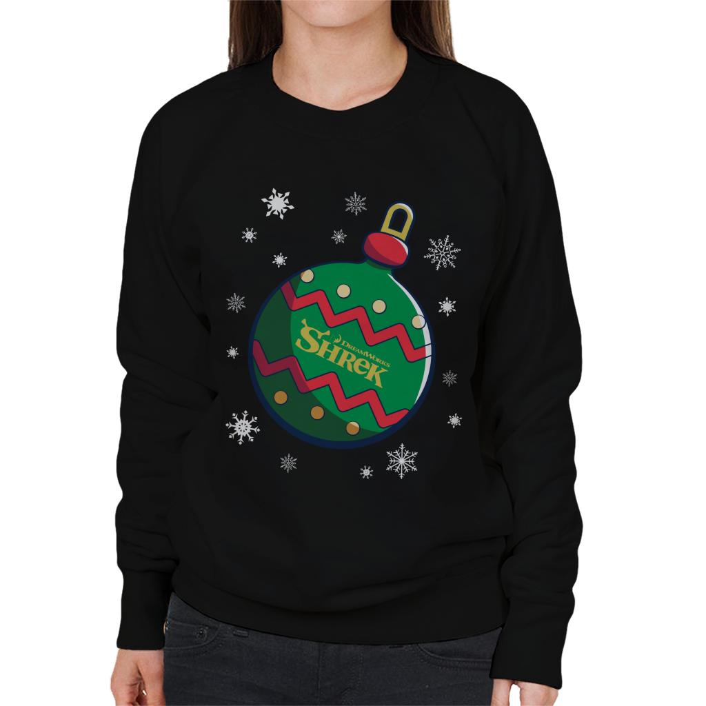 Shrek Christmas Festive Bauble Winter Snowflakes Women's Sweatshirt-ALL + EVERY