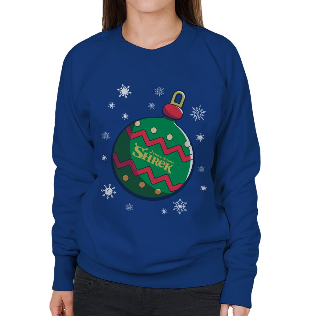 Shrek Christmas Festive Bauble Winter Snowflakes Women's Sweatshirt-ALL + EVERY