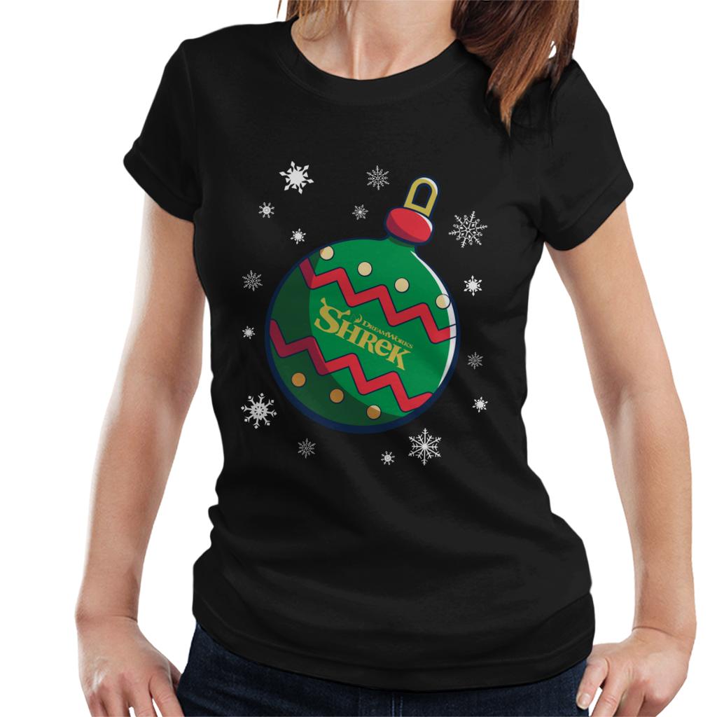 Shrek Christmas Festive Bauble Winter Snowflakes Women's T-Shirt-ALL + EVERY