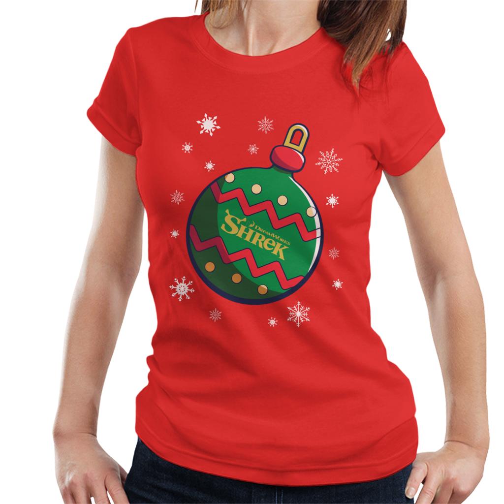 Shrek Christmas Festive Bauble Winter Snowflakes Women's T-Shirt-ALL + EVERY