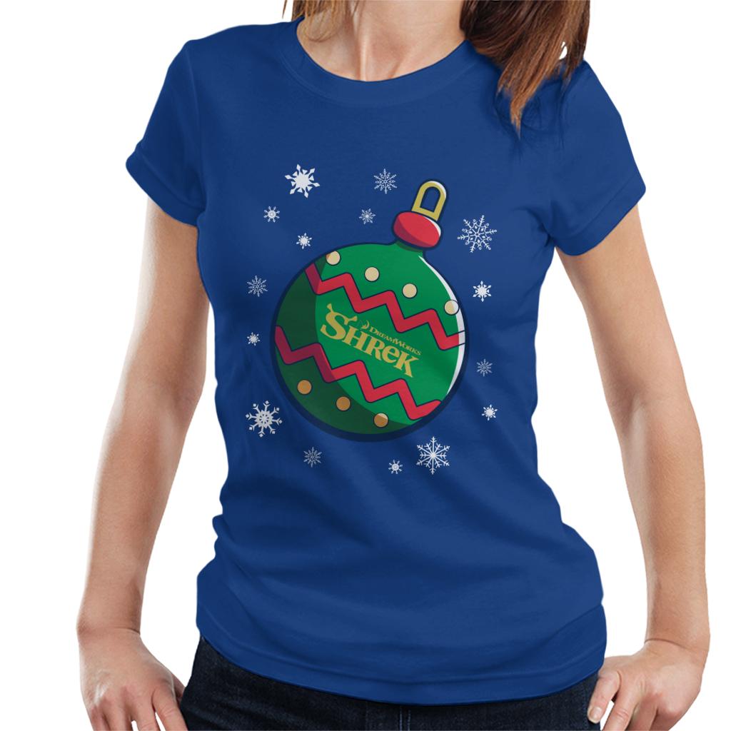 Shrek Christmas Festive Bauble Winter Snowflakes Women's T-Shirt-ALL + EVERY