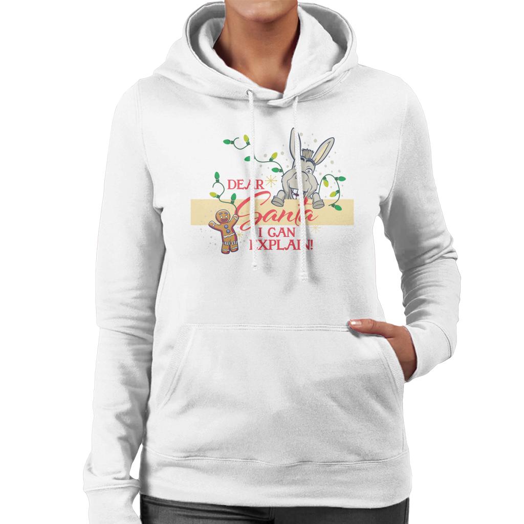 Shrek Christmas Donkey Dear Santa I Can Explain Women's Hooded Sweatshirt-ALL + EVERY