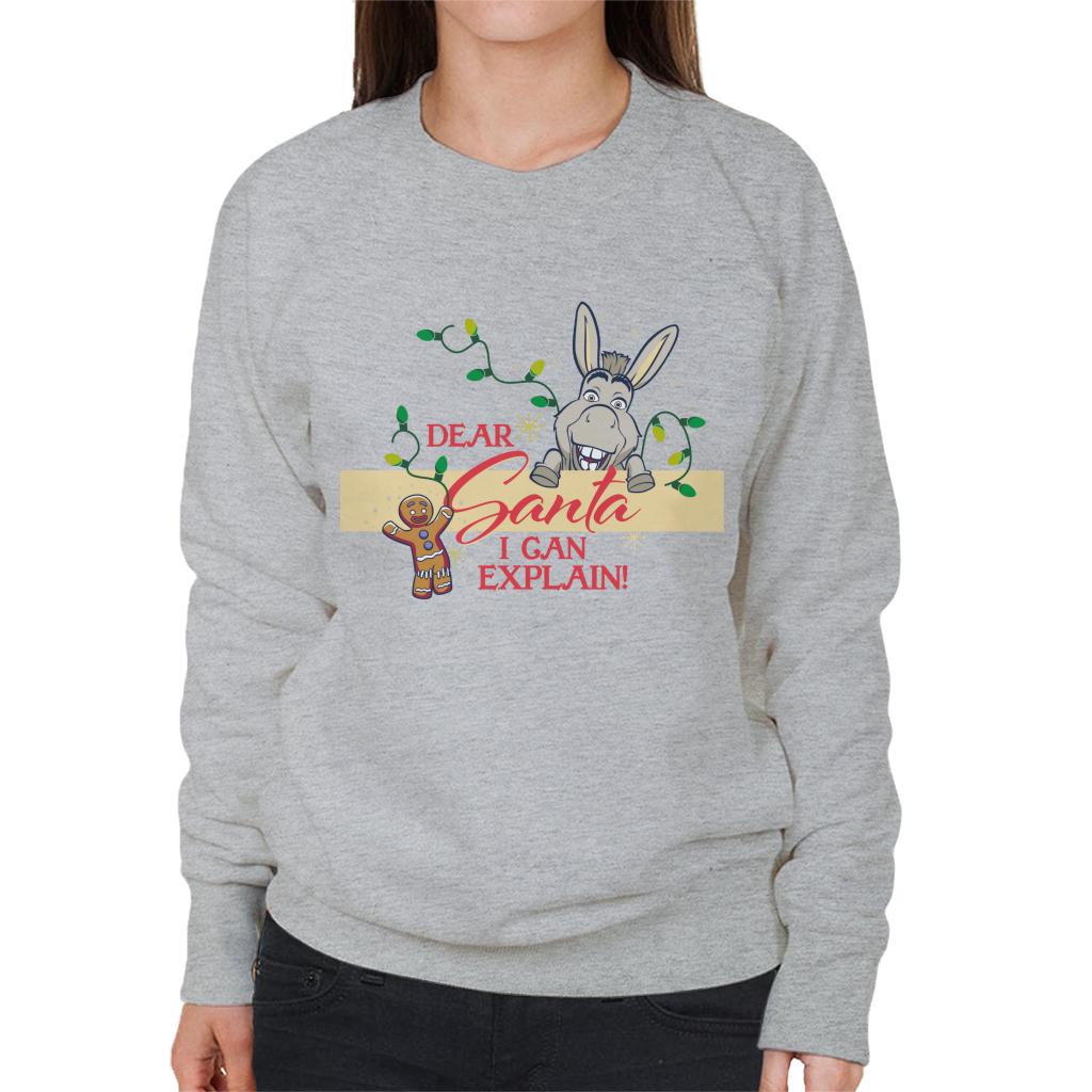 Shrek Christmas Donkey Dear Santa I Can Explain Women's Sweatshirt-ALL + EVERY