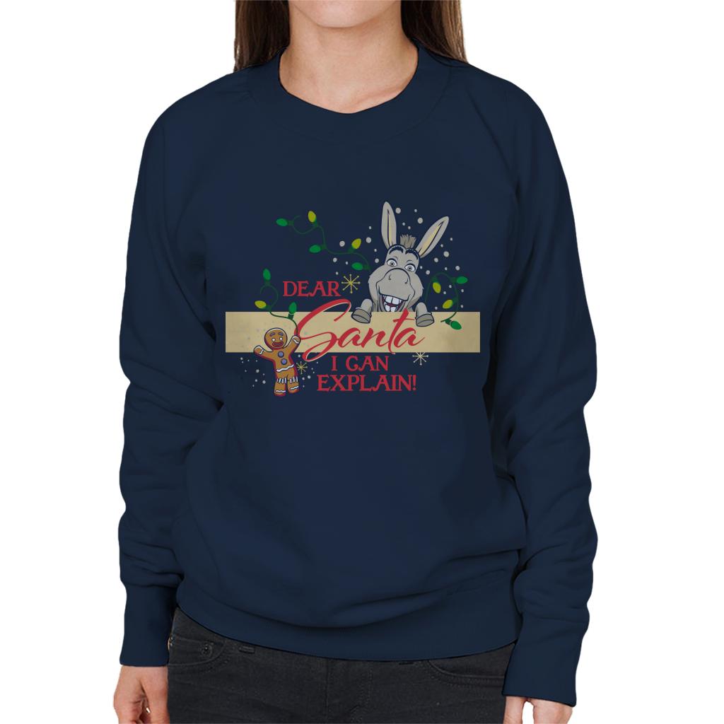 Shrek Christmas Donkey Dear Santa I Can Explain Women's Sweatshirt-ALL + EVERY