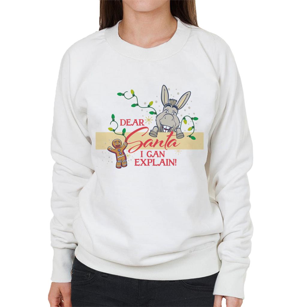 Shrek Christmas Donkey Dear Santa I Can Explain Women's Sweatshirt-ALL + EVERY