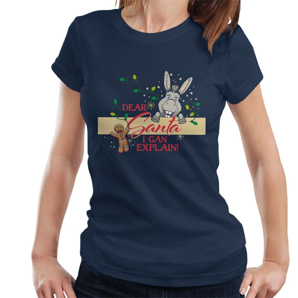 Shrek Christmas Donkey Dear Santa I Can Explain Women's T-Shirt-ALL + EVERY