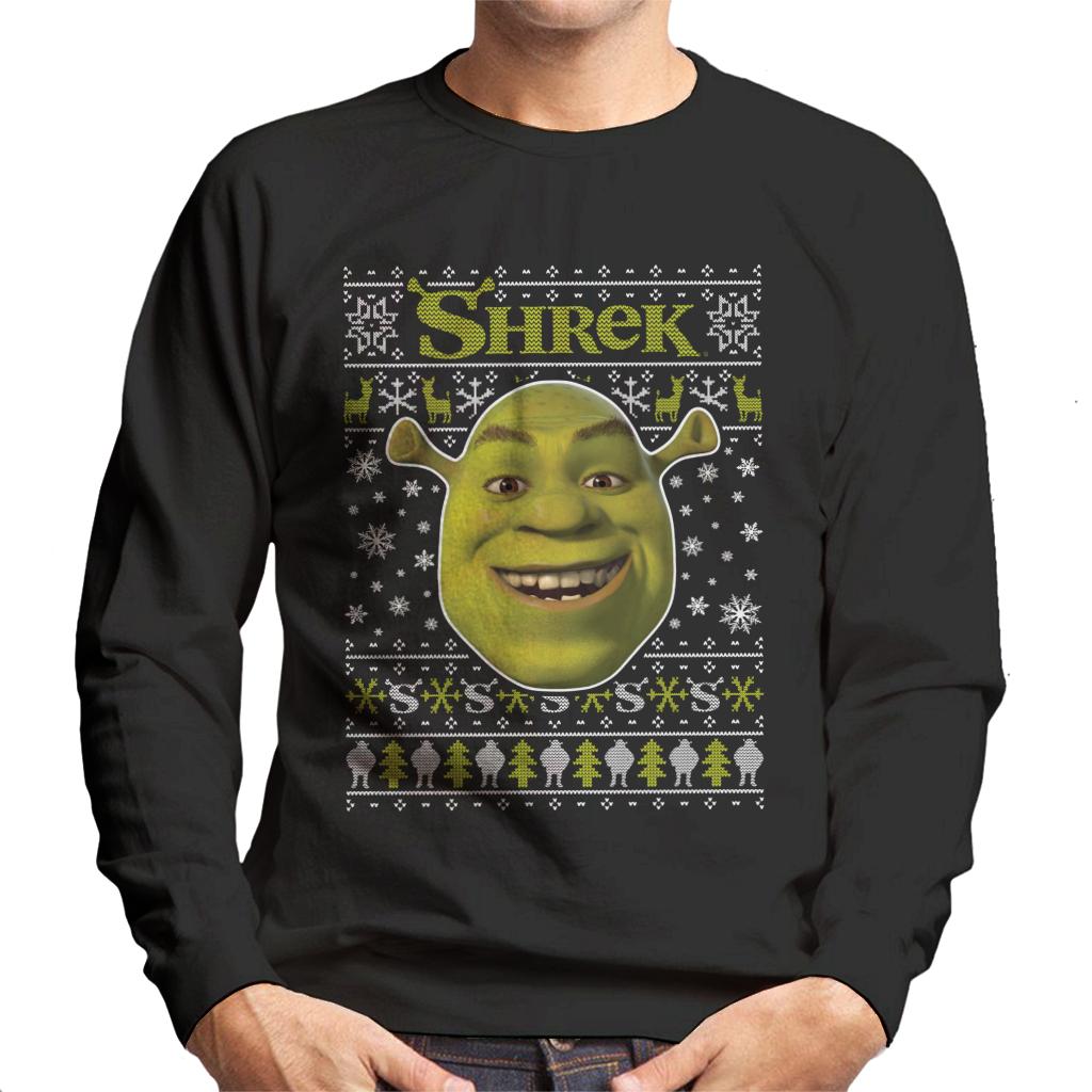 Shrek Christmas Festive Snowflakes Men's Sweatshirt-ALL + EVERY