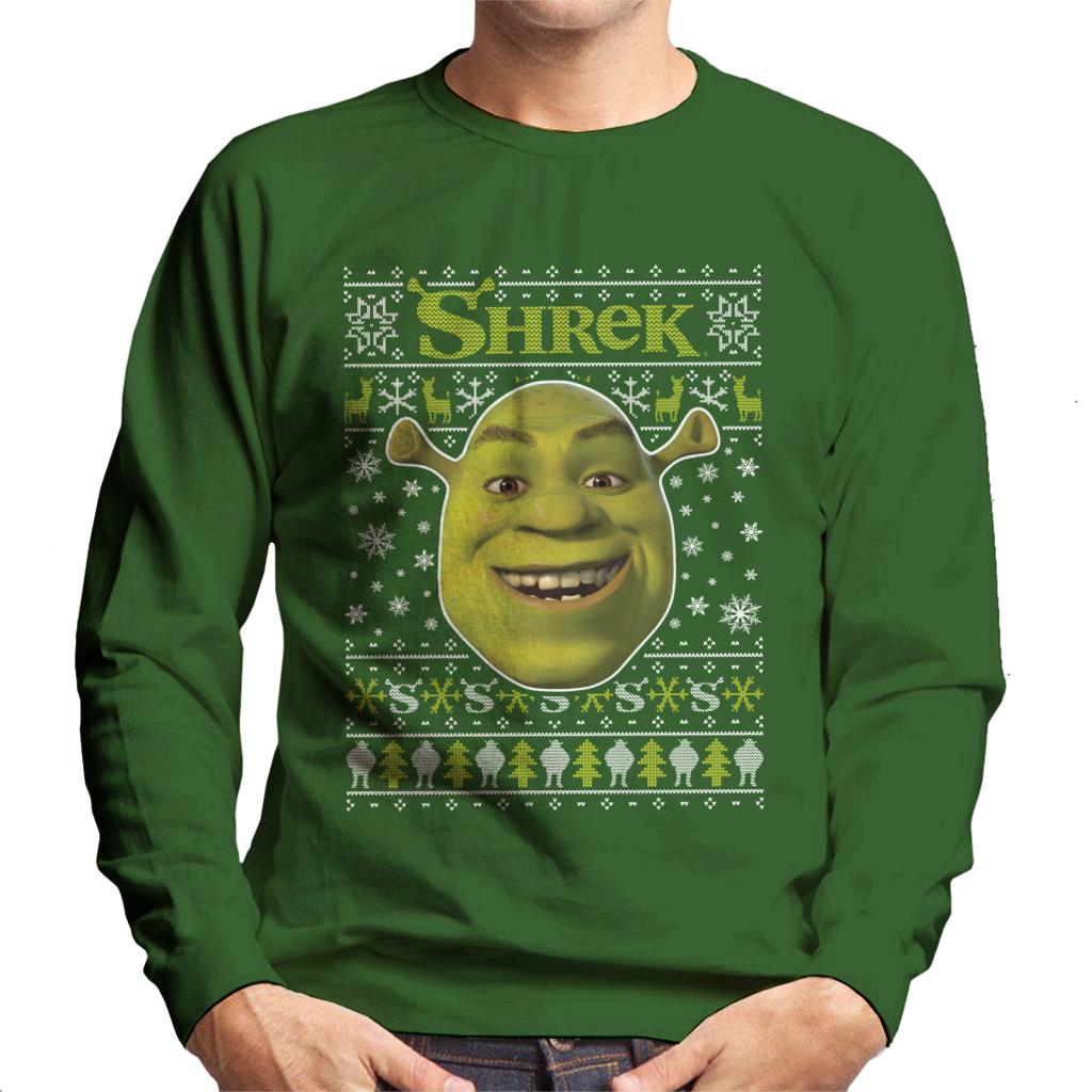 Shrek Christmas Festive Snowflakes Men's Sweatshirt-ALL + EVERY