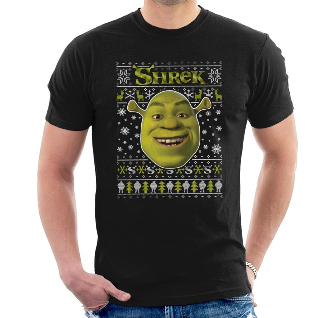 Shrek Christmas Festive Snowflakes Men's T-Shirt-ALL + EVERY