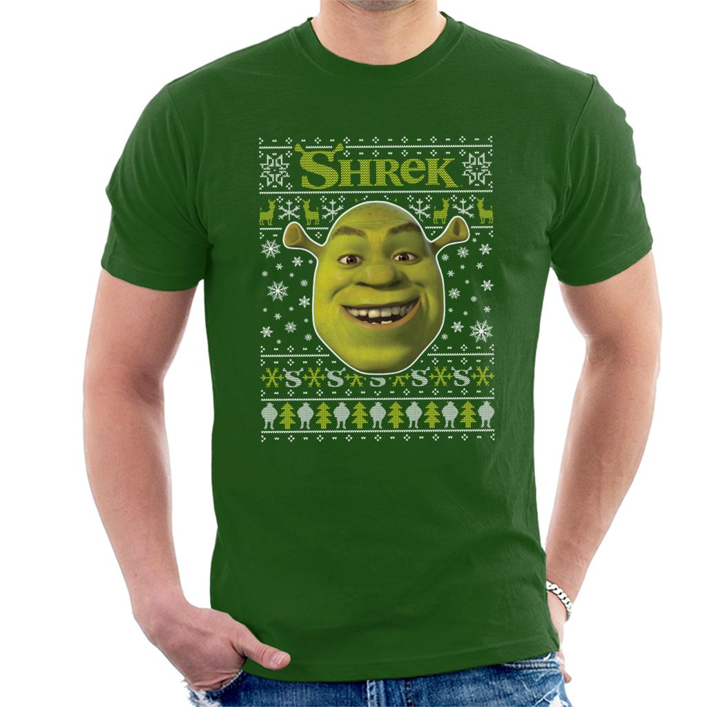 Shrek Christmas Festive Snowflakes Men's T-Shirt-ALL + EVERY