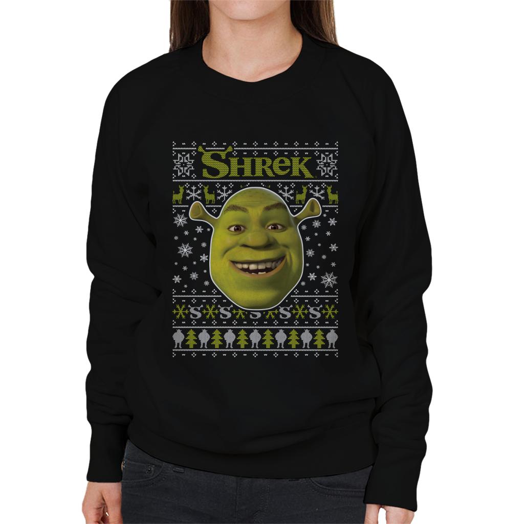 Shrek Christmas Festive Snowflakes Women's Sweatshirt-ALL + EVERY