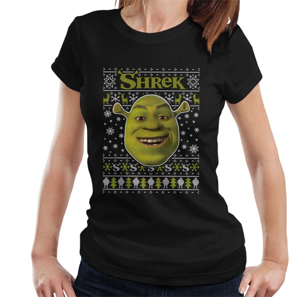 Shrek Christmas Festive Snowflakes Women's T-Shirt-ALL + EVERY