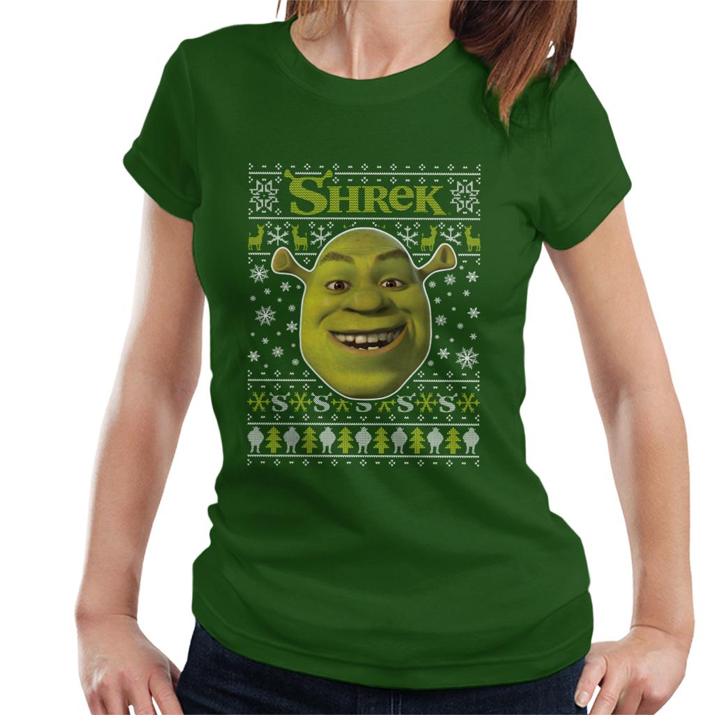 Shrek Christmas Festive Snowflakes Women's T-Shirt-ALL + EVERY