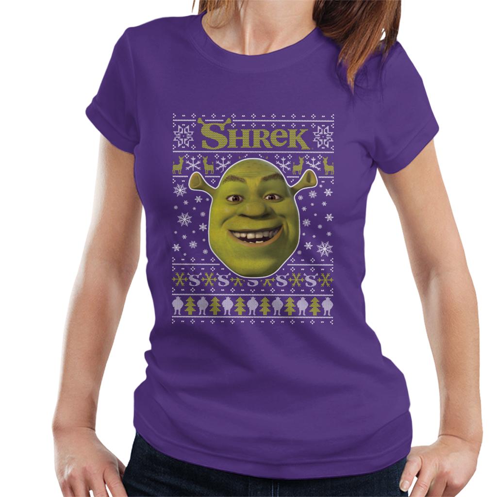 Shrek Christmas Festive Snowflakes Women's T-Shirt-ALL + EVERY