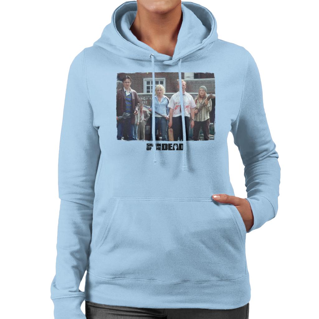 Shaun of the Dead Liz Holding Hockey Stick Women's Hooded Sweatshirt-ALL + EVERY