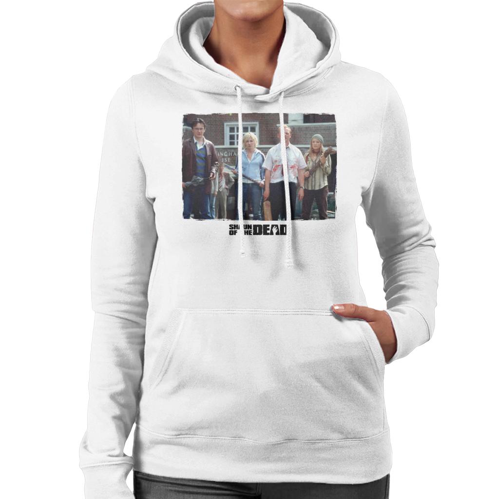 Shaun of the Dead Liz Holding Hockey Stick Women's Hooded Sweatshirt-ALL + EVERY