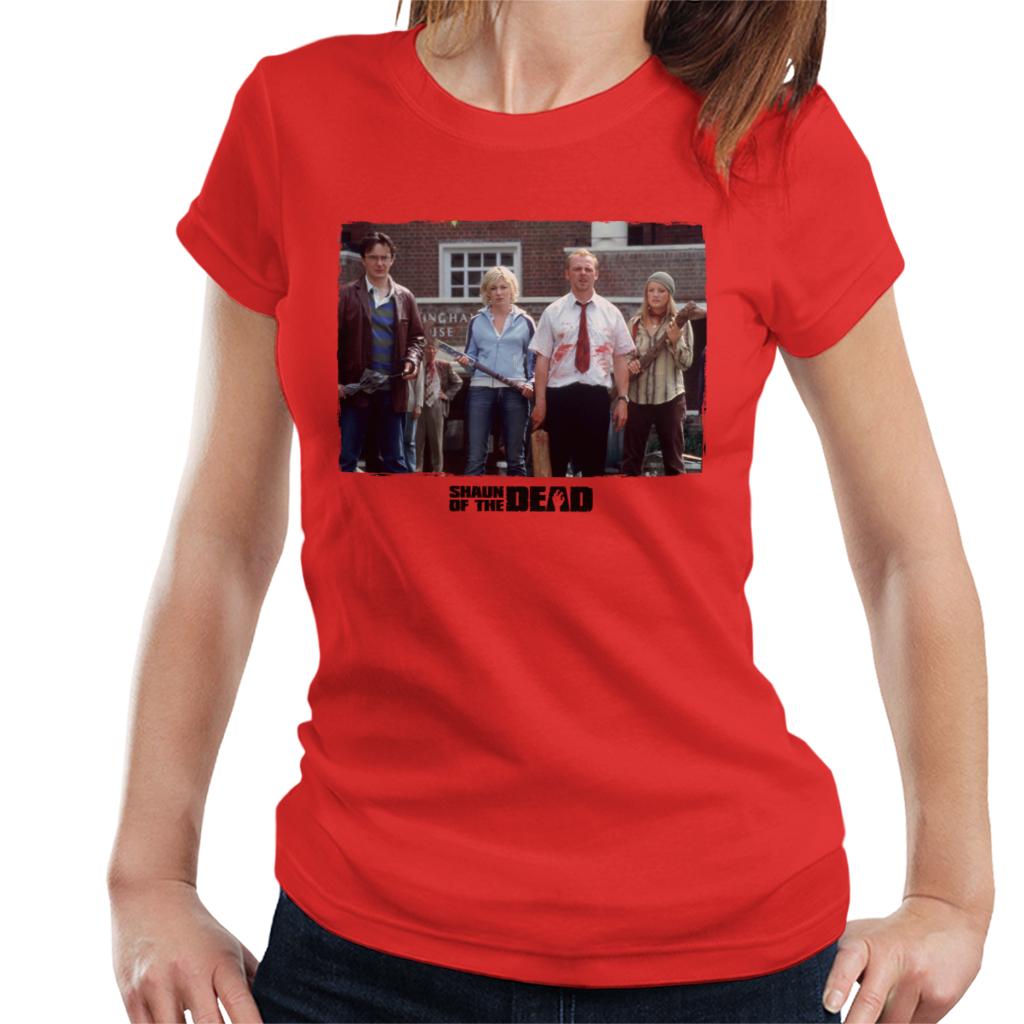 Shaun of the Dead Liz Holding Hockey Stick Women's T-Shirt-ALL + EVERY