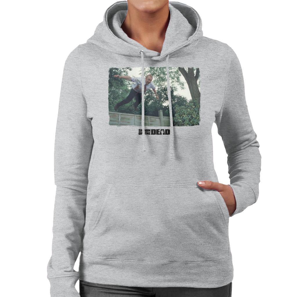 Shaun of the Dead Jumping Over Fence Women's Hooded Sweatshirt-ALL + EVERY