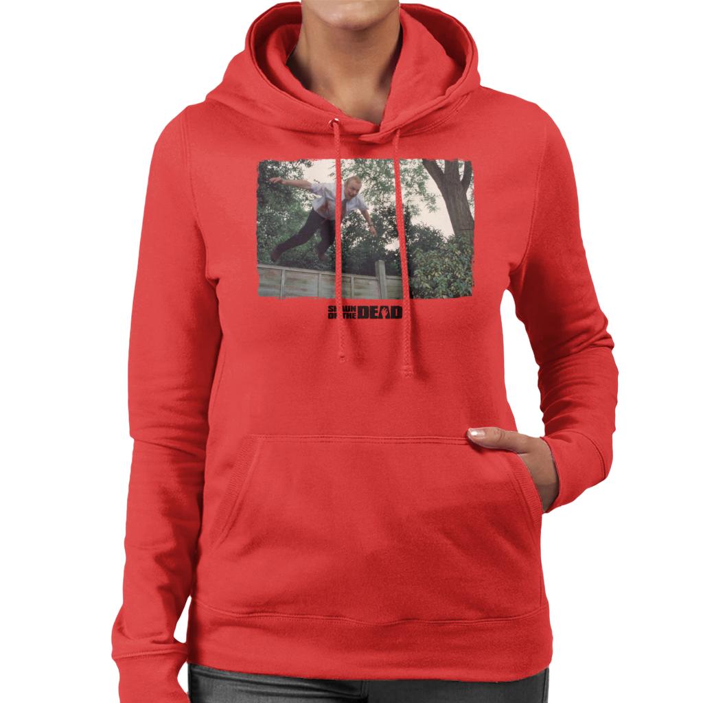 Shaun of the Dead Jumping Over Fence Women's Hooded Sweatshirt-ALL + EVERY